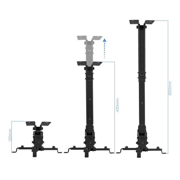 Tooq Soporte de Techo para Proyector PJ2012T-B Inclinable Negro
